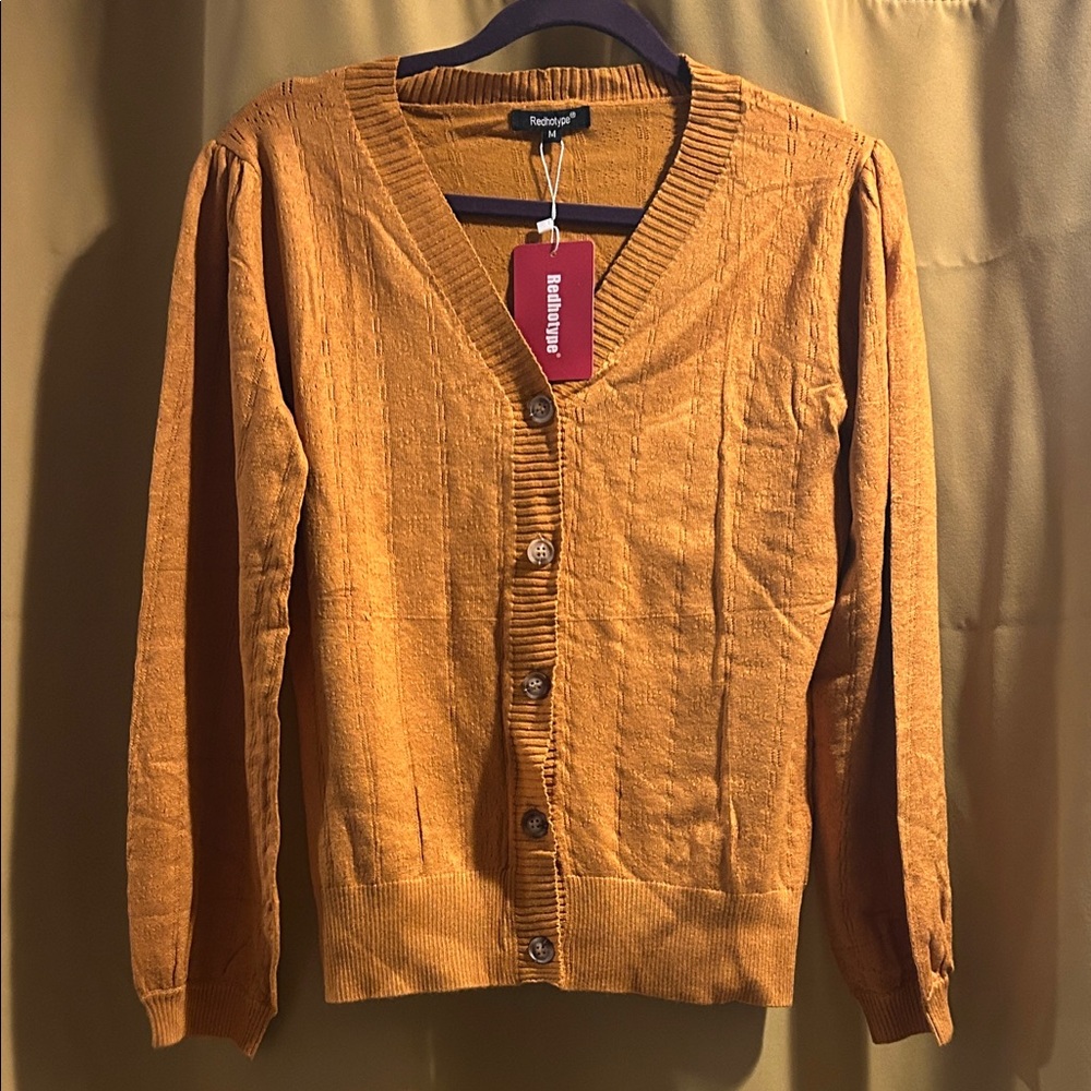 Mustard Yellow Cardigan Sweater